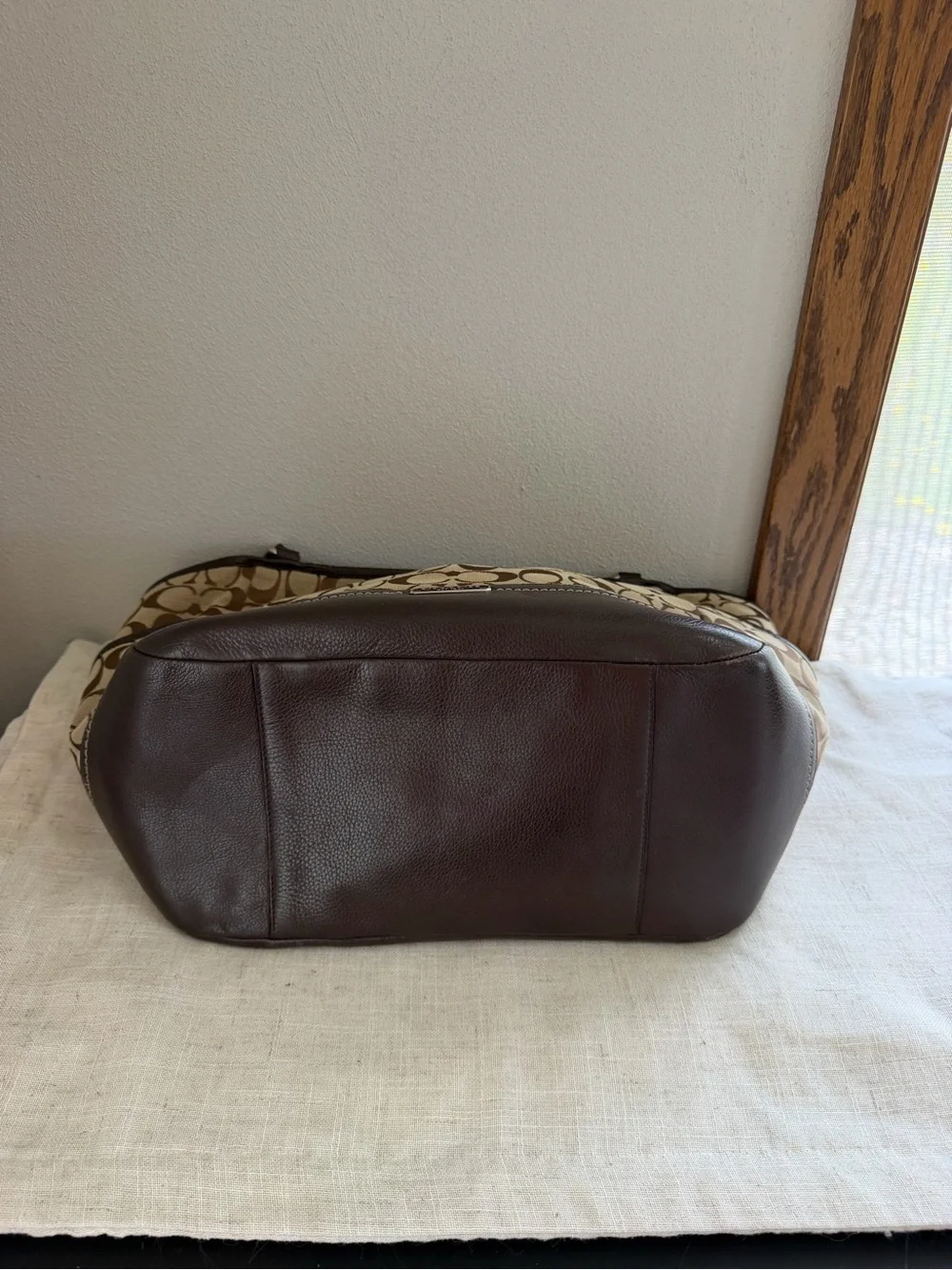 Coach Brown Signature Carrie Leather Tote - Picture 5 of 15